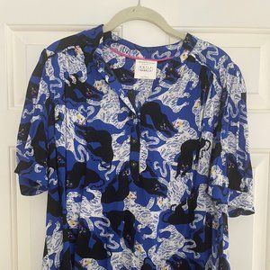 Cat print Anthro blouse